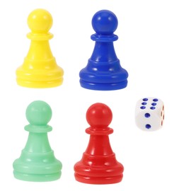 BESPORTBLE Plastic Flying Chess Tokens and Dice Set for Boys and Girls 40 Pawns and 10 Dice for Board Games Colorful Game Pieces for Family Fun and Classroom Activities