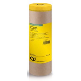 Graff-City Q1 Pre Taped Masking Paper 25m Roll - Multi Size Protective Sheets - Paint Sealing (30cm x 25m)