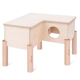 Niteangel Set of Beech Stilts for Elevating & Safely Setting Multi-Chamber Series Maze House or Hamster Wheel Platform (Set of 5 Stilts (5.9'' H))