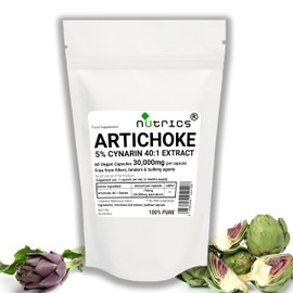 Nutrics® 30,000mg (per Capsule) Artichoke Leaf Extract 60 V Capsules 100% Pure No fillers Binders or Bulking Agents (2 Months Supply)
