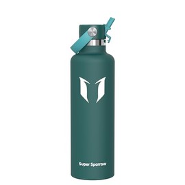 OISIZ - Botella de agua aislada de 24 onzas con boquilla 2 en 1 y tapa de popote, bloqueo de seguridad con un solo clic, 100% a prueba de fugas, manti