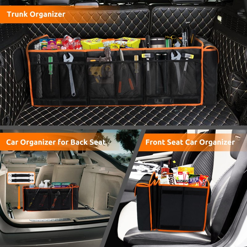 EAROND Large Trunk Organizer with Cooler, 3 Compartments SUV Cargo