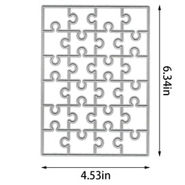 ALIBBON Jigsaw Puzzle Die Cuts for Card Making and Scrapbooking, Square Jigsaw Cutting Dies Metal Template Molds, Rectangle Puzzle Frame Die Cuts for DIY Photo Album Paper Embossing Card Decoration