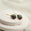 Gempires Ruby Zoisite Teardrop Crystal Earrings, Pear Shape Dangle Drop,