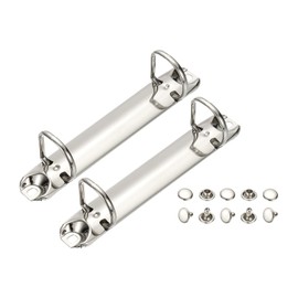 PATIKIL B7 2 Hole Ring Binder Mechanisms, 2 Set 0.79" D Ring Replacement Binder Planner Loose Leaf Binding Spines for Organizers DIY Fill Paper Storage Folder Accessories, 20mm Silver Tone