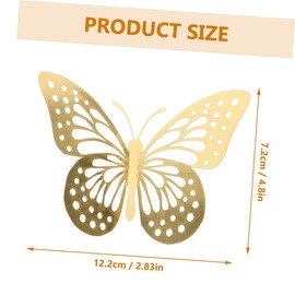 Gadpiparty 48pcs Hollow Butterflies Wall Decals Gold Butterflies Ornament for Boys and Girls Room