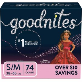 Goodnites Bedtime Pants for Girls, Small/Medium, 74 Count