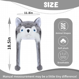 MK MATT KEELY Plush Cute Animal Hat Super Soft Hat with Ear Flaps Funny Warm Cozy Fleece Hat for Kids & Teens Christmas Party Cosplay Hat