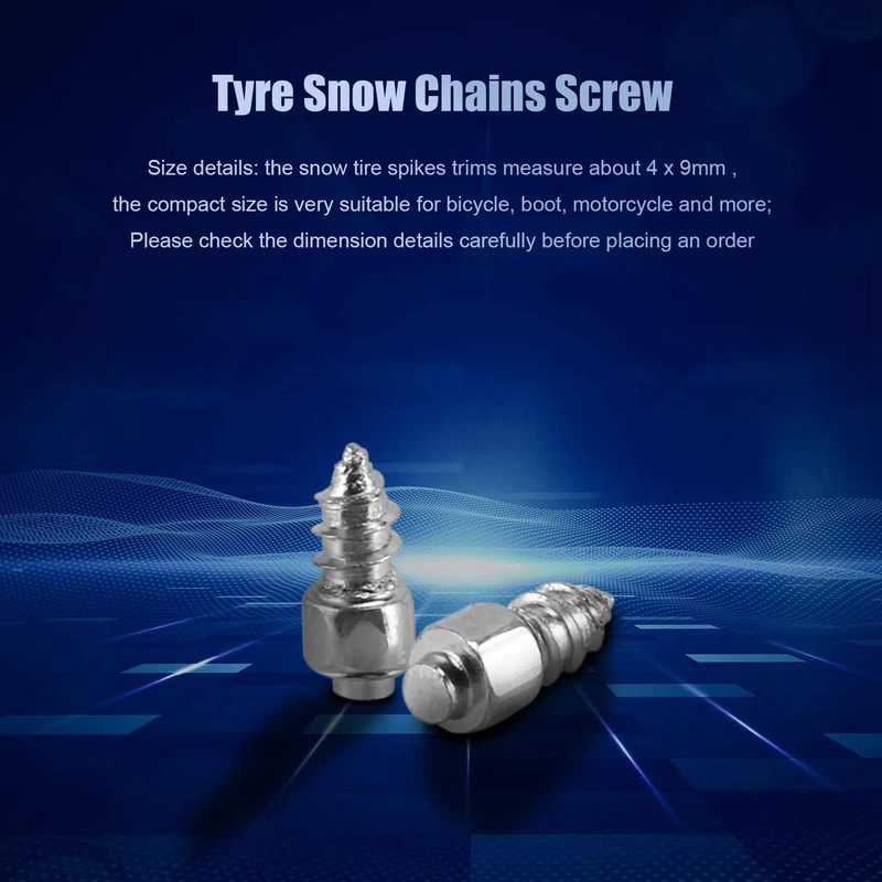 Lyaciomn 9 mm Tire Studs Snow Spikes Anti-Slip Anti-Ice for