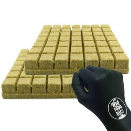 GRODAN A OK Rockwool Stonewool Hydroponic Grow Media Starter Cubes Plugs - 1.5" x 1.5" - Sheet of 98