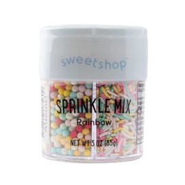 Sweetshop, Sprinkle 6 Cell Mix, Rainbow, Edible Sprinkles, fancy sprinkles for Baking and Decorating, use on Cupcakes, Cakes, Cookies, Breakfast Foods and More