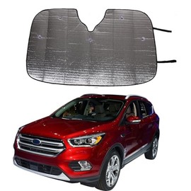 Car Windshield Sunshade for Ford Escape 2013-2019 Foldable Sun Shield Reflective Polyester Sun Visor Cover Block Heat and Sun Protection, UV Rays Sun Visor Protector Accessories (Silver)