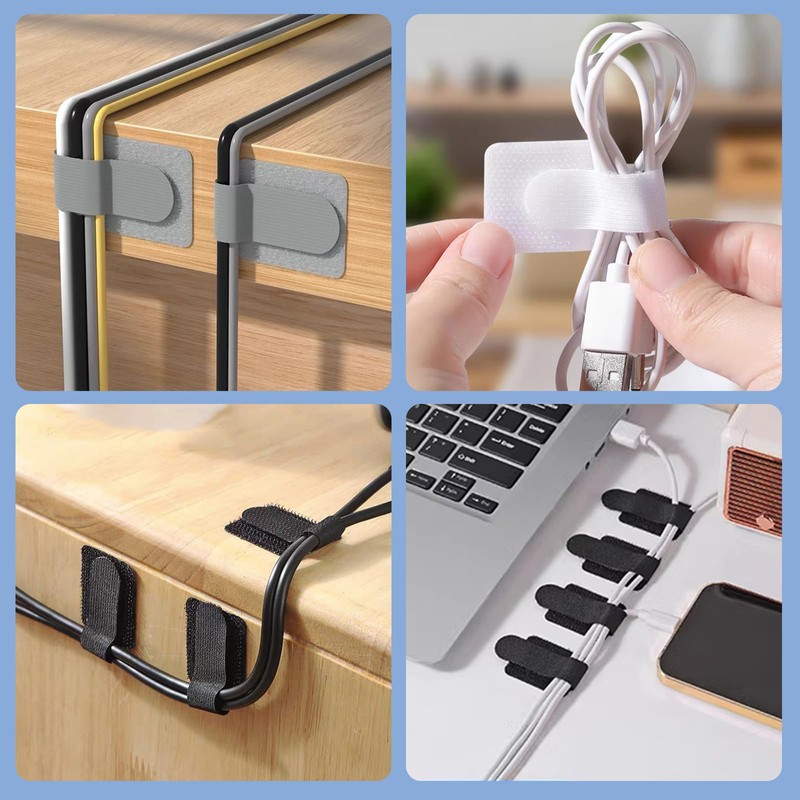 BLOOPIC Cable Clips, Super Strong, No Glue Residue, Professional Organization