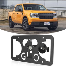 Front Bumper Tow Hook License Plate Mount Bracket Compatible with Ford Maverick 2022-2025, No Drill Plate Holder, Front License Plate Bracket