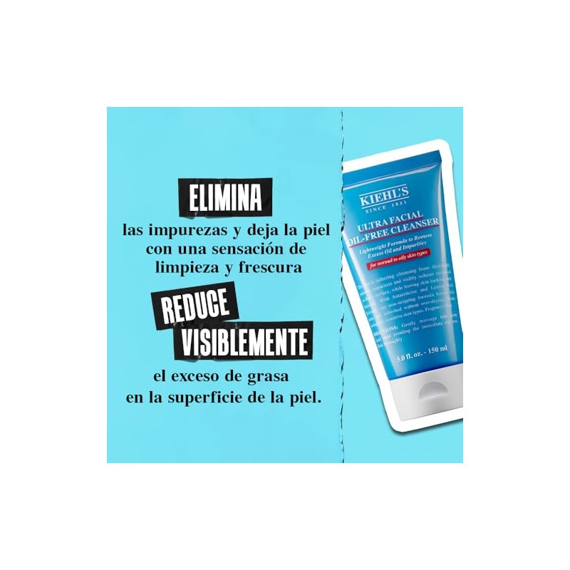 Kiehl's Ultra Facial Oil-Free Cleanser, Limpiador Facial, 150 ml