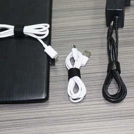 ENVEL Reusable Cable Ties 2 Rolls Hook and Loop Cable Straps Adjustable Cord Ties for Cable Management Cord Organizer Straps Black (2 x 6m)