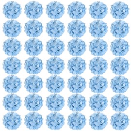 Auihiay 64pcs Silk Hydrangea Artificial Flowers, Artificial Hydrangea Flowers with Stems, Full Hydrangea Flowers for Wedding Centerpieces, Home, Garden, Party Decoration (Blue)