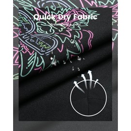 MaaMgic Mens Swim Trunks with Compression Liner 2 in 1 Swimming Shorts Stretch 5.5" Quick Dry Bathing Suits,Neon Dragon,Large