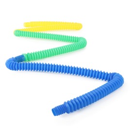 Toyland® Twisted Tubes - 3 Pack - 1 x Green, 1 x Yellow, 1x Blue - Sensory Fun Fidget Toys - Party Bag Fillers - Age 3+