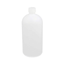 sourcing map 1L HDPE Plastic Clear White Narrow Mouth Liquid Chemical Reagent Sample Bottle Container Jar