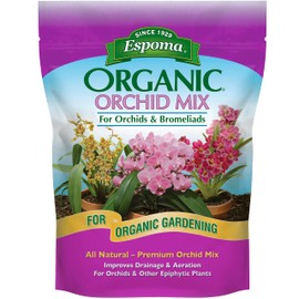 Espoma Organic Orchid Mix 4-Quart Bag. for All Orchids and Bromeliads. Ideal for Phalaenopsis, Dendrobium, and Other Types of Orchids. for Organic Gardening - 4 Pack