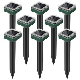 Mole Repellent Solar Powered, 8 Pack Waterproof Ultrasonic Deterrent Gopher Vole Repellent Outdoor, Repellent Rat, Squirrel, Skunk, Mole for Lawns Garden Yard