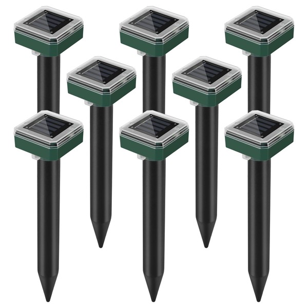 Mole Repellent Solar Powered, 8 Pack Waterproof Ultrasonic Deterrent Gopher