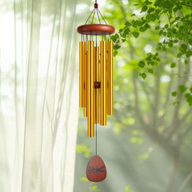 OIHCAZ Wind Chimes for Garden 25.5 Inch, Handcrafted Pine Wood & Aluminum Outdoor Memorial Wind Chime for Home Patio Yard Garden Decor, Thanksgiving for Women Men