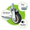 Swivel Caster Wheels Set of 4, M10 (Around 3/8") x