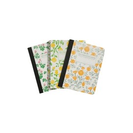 Decomposition 3-Pack Floral College Ruled Notebook - 9.75 x 7.5 Journal, 160 Lined Pages - 100% Recycled Paper - Notebooks for School Supplies, Home & Office - Made in USA