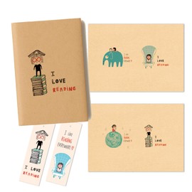 gift-ippo 28 Sheets Paperboard Book Cover Craft Bookmark Reading Gift 2 Designs for Paperboard Books
