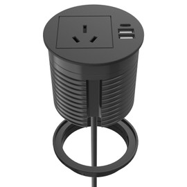 Recessed Desk Power Strip with 1 AU Plug and 2 USB Ports, 1 USB-C,R Recessed Power Strip USB C Recessed Outlet Flush Mount Power Strip Compact Furniture Charging Station for Desk and Furniture