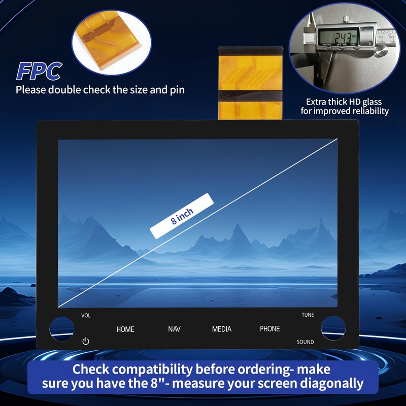 TsuperU 8" Touch Screen Replacement for 2019 2020 2021 Mitsubishi