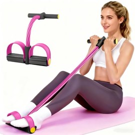 HBKUUY Cinta De Resistencia Multifunción,Cuerda Elástica De Yoga De 6 Tubos,Pedales De Caucho Natural,Cinta De Fitness Multifuncional para Entrenamien