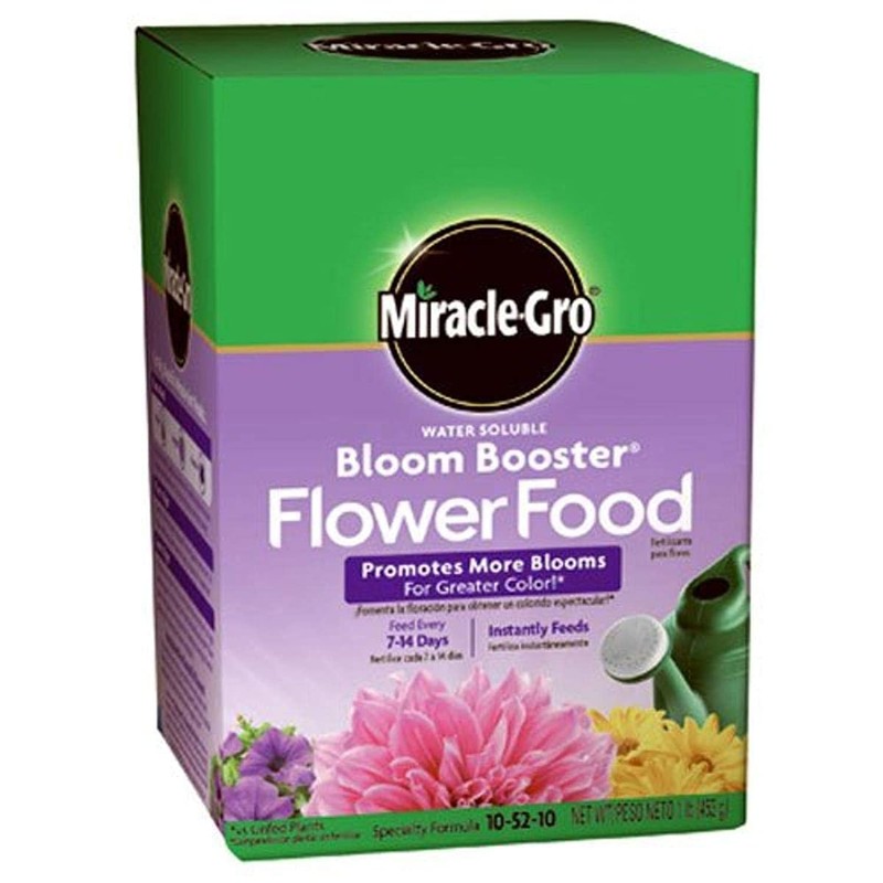 Miracle-GRO 1-Pound 1360011 Water Soluble Bloom Booster Flower Food, 10-52-10,