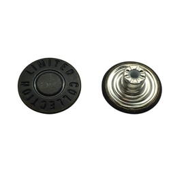 WedDecor Brass Jeans Buttons Denim Jacket with Back Pin Hammer On Replacement Fixing Fasteners for Repair Denim Pants, Jackets, Fashion Wear,17mm, Black, 8pcs