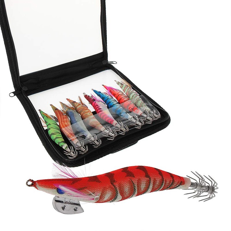 Croch 8pcs Squid Jig Hard Fishing Lures Artificial Spinner Lures