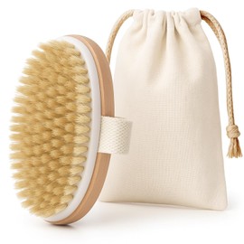 LAC FOR YOU Trockenbürste Körper aus Holz – Körperbürste Naturborsten für Dry Brush, Peeling & Cellulite-Massage, fördert Lymphdrainage und Hauterneuerung