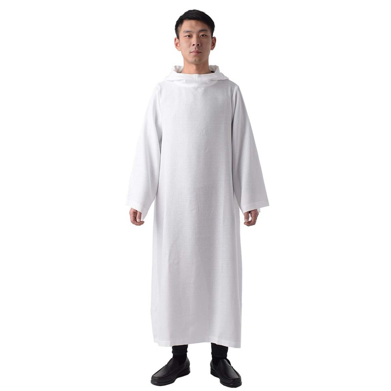 BLESSUME Priest Clergy Alb Pleats Front Wrap Alb Vestments with