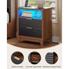 AOGLLATI Fluted Night Stand with Charging Station and 2 Drawers,