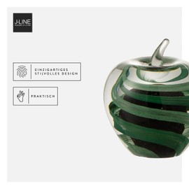 J-Line Paperweight Apple Paperweight, Practical Apple Glass Figures Decoration as Office Accessories and Office Decoration, 8 x 8 x 9 cm
