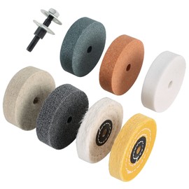 Amacupid Grinding Wheel Buffing Wheels 8 Set 3 inch. for Small Grinder Polishing Machine Electric Drills. Sharpening Polishing Glass, Stainless Steel Metal. Such As Lawn Mower Blades. Christmas Gifts