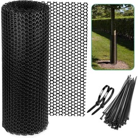 15.7 in x 39.3 FT Black Chicken Wire mesh,Comes with 60 Twist Ties,Plastic Chicken Wire Fencing,Poultry Netting,Poultry Fence,Chicken Wire for Crafts,Plastic Garden Fencing,Floral Chicken Wire - Color: Black, Size: 15.7IN*19.7FT