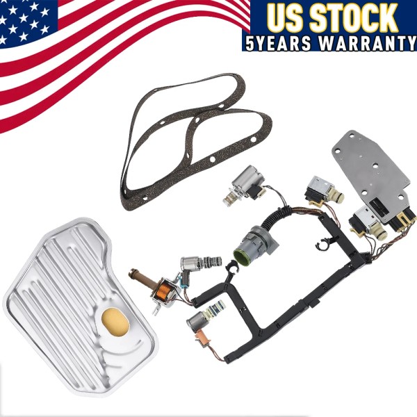 Gearzaar 4L60E/4L65E FOR GM EPC Shift Transmission Solenoid Kit W/Harness