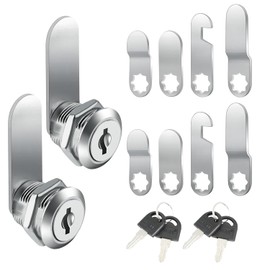 2 Letterbox Lock, Cabinet Lock, Letterbox Lock, Comes with 4 Keys and 8 Different Lock Plates, Locker Lock with Key, Suitable for File Cabinets (25 mm)