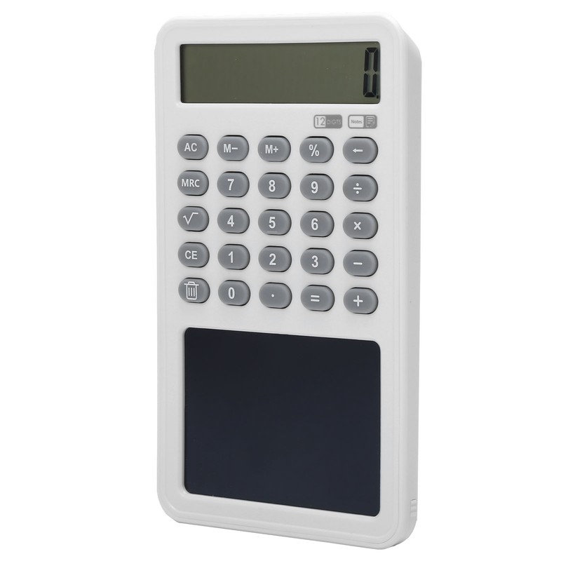 Calculator Writing Tablet White LCD 12‑Digit Display Portable Painting Handwriting