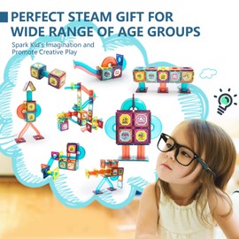 LTKFFFdp Magnetic Building Blocks STEM Educational Toys for Kids Ages 4-12, Ball Track and 3D Stacking Construction Set