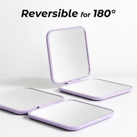 Compact Mirror, Pocket Travel Makeup Mirror for Purse, Metal Square Shell, 2-Sided 1X/2X Magnifying, Portable, Folding, Handheld, Periwinkle,18 Pack