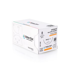 VeterSut VetCRYL Mono Absorbable Polyglecaprone Surgical Suture USP Size 0, (CT-1) 1/2 36mm Taper Point Needle, 36 Inches (90 cm), 12 Count, Veterinary Use