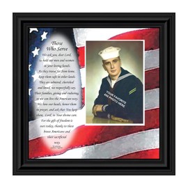 Crossroads Home Décor Servicemen Prayer, Military Picture Frame, Military Gifts, 6798